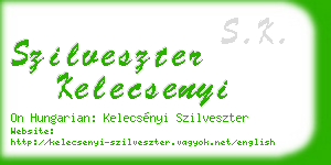 szilveszter kelecsenyi business card